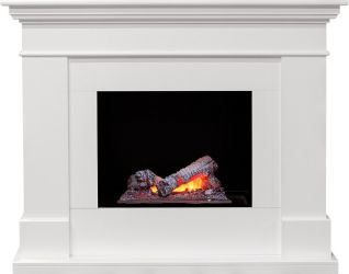 Электрокамин California - Белый (Глубина 380) с очагом Cassette 400 NH
