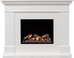 Электрокамин California - Белый (Глубина 380) с очагом Cassette 600 NH