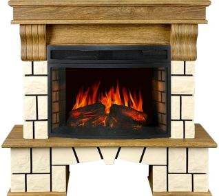 Электрокамин Porto (Разборный) - Натуральный дуб с очагом Dioramic 25 LED FX