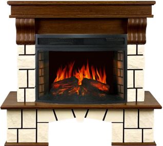 Электрокамин Porto (Разборный) -  Темный дуб с очагом Dioramic 25 LED FX