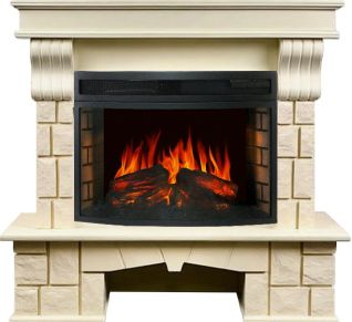 Электрокамин Porto (Разборный) - Слоновая кость с очагом Dioramic 25 LED FX
